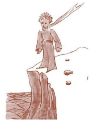 The Little Prince standing on the edge of his small world.